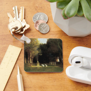 The Sacred Wood by Arnold Bocklin, Vintage Art Key Ring
