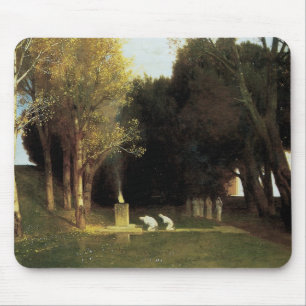 The Sacred Wood by Arnold Bocklin, Vintage Art Mouse Pad