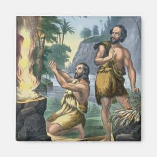 The Sacrifice of Cain and Abel, from a bible print Magnet