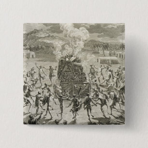 The Sacrifice to Quitchi-Manitou, or The Great Spi 15 Cm Square Badge