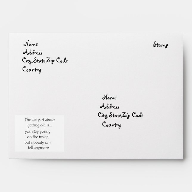The sad part about getting old is-envelope envelope (Front)