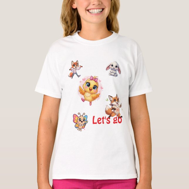 The Safari Squad T-Shirt for Girls - Cute Critter  (Front)