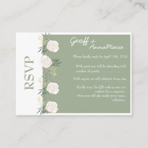 The Sage and White Rose Wedding Enclosure Reply Card