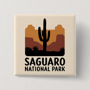 The Saguaro Cactus 15 Cm Square Badge
