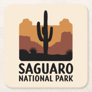 The Saguaro Cactus Square Paper Coaster