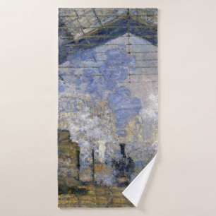 The Saint-Lazare Station, Monet Bath Towel