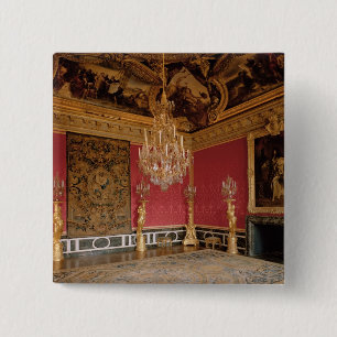 The Salon d'Apollon (Apollo Room) with tapestries 15 Cm Square Badge