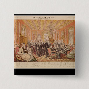The Salon of Victor Hugo 15 Cm Square Badge