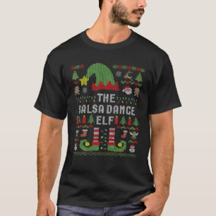 The Salsa Dance Elf Ugly Christmas Matching Family T-Shirt