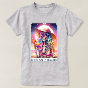 The Salty Beach Skeleton Tarot Card T-Shirt