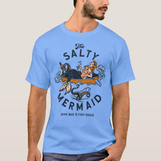 The Salty Mermaid Dive Bar Fish Shack Cool Retro M T-Shirt