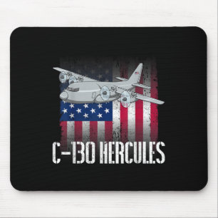 The Salty Veteran C-130 Hercules American Flag Mil Mouse Pad