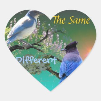 The Same & Different Heart Sticker