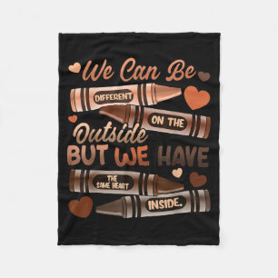 The Same Heart Inside Black History Month African  Fleece Blanket