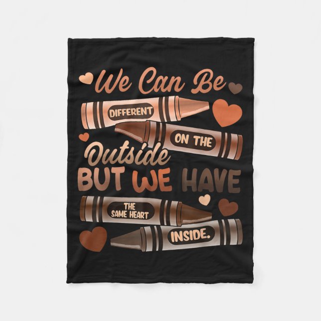 The Same Heart Inside Black History Month African  Fleece Blanket (Front)
