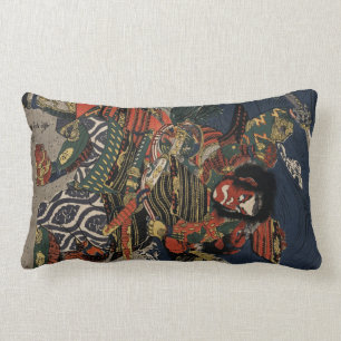 The samurai warriors Tadanori and Noritsune Lumbar Cushion