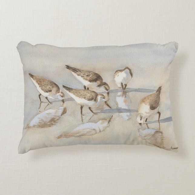 The sand pipers decorative cushion (Front)