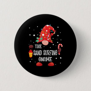 The Sand Surfing Gnome Matching Family Christmas G 6 Cm Round Badge