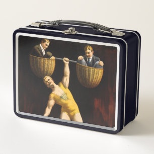 The Sandow Eugen Sandow Vaudeville Weightlifter Metal Lunch Box