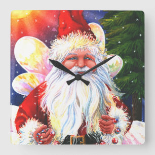 The Santa Fairy Square Wall Clock