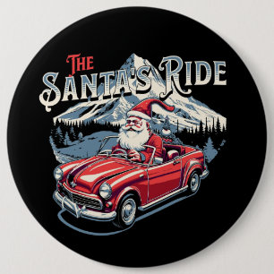 the santa's ride. 6 cm round badge