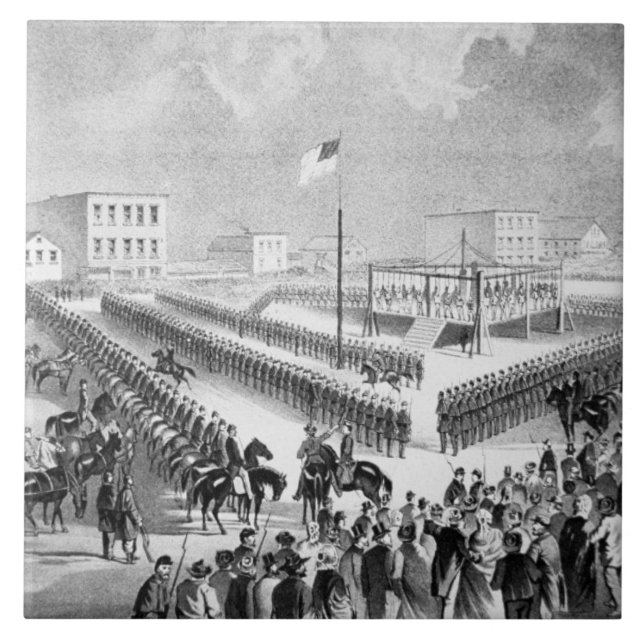 The Santee Sioux Uprising, Mankato, Minnesota, 186 Tile (Front)