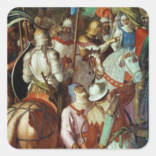 The Saracen Army outside Paris, 730-32 AD Square Sticker (Front)