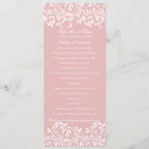 The Sarah Jane Pink & white Order of Service Programme
