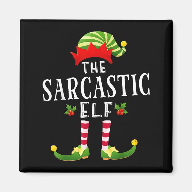 The Sarcastic Elf Christmas Matching Pajama  Magnet (Front)