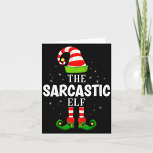 The Sarcastic Elf Christmas Pjs Matching Pajama  Card