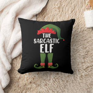 The Sarcastic Elf Family Matching Group Christmas Cushion