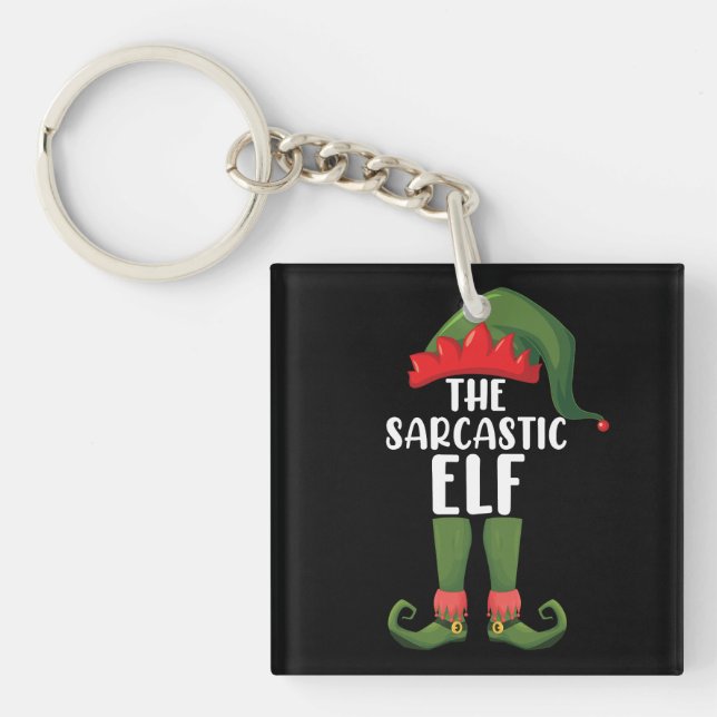 The Sarcastic Elf Family Matching Group Christmas  Key Ring (Front)