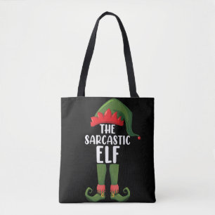 The Sarcastic Elf Family Matching Group Christmas Tote Bag