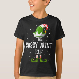 The Sassy Aunt Elf Family Matching Christmas T-Shirt