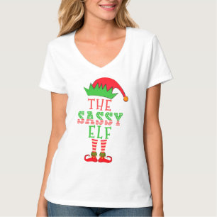 The Sassy Elf Christmas Family Matching Pajama T-Shirt