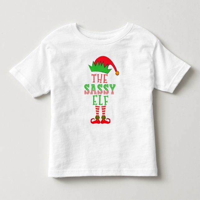 The Sassy Elf Christmas Family Matching Pajama Toddler T-Shirt (Front)