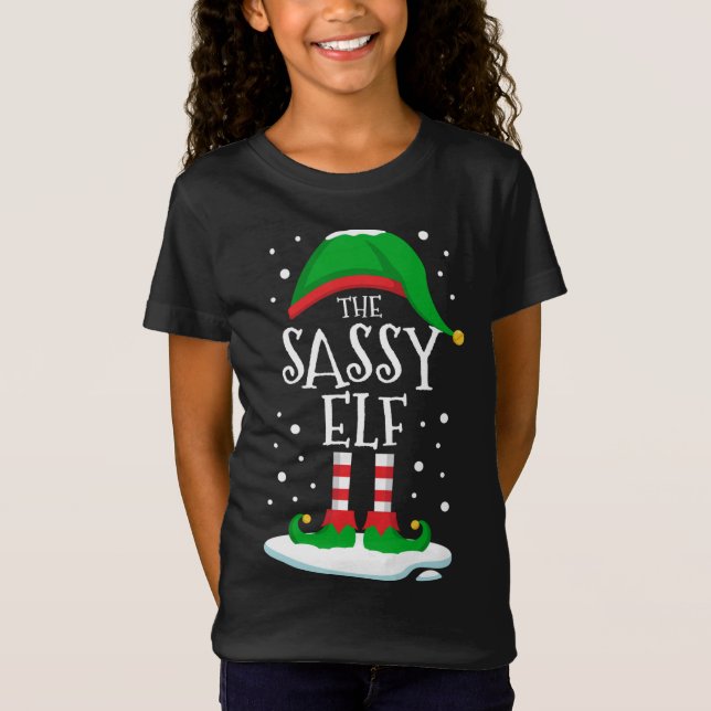 The Sassy Elf Christmas Family Matching Xmas Funny T-Shirt (Front)