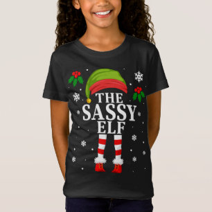 The Sassy Elf Family Matching Christmas Girl T-Shirt