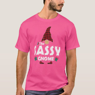 The Sassy Gnome Buffalo Plaid Matching Family Chri T-Shirt