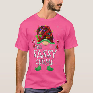 The Sassy Gnome Buffalo Plaid Matching Family Chri T-Shirt