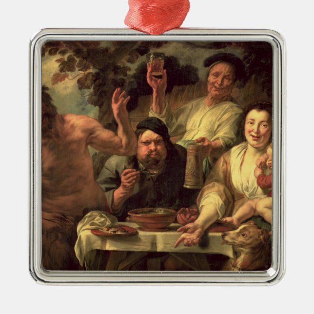 The Satyr and the Peasants Metal Tree Decoration (Front)