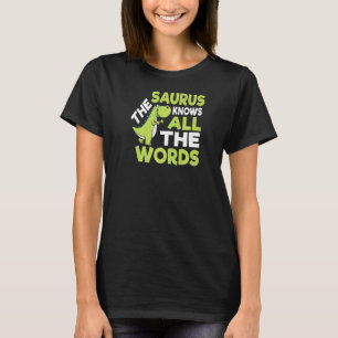 The Saurus Thesaurus Pun Dinosaur T-Shirt