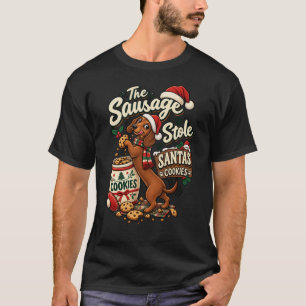 The Sausage Stole Santa's Cookies Dachshund Christ T-Shirt