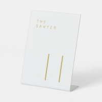 The Sawyer 11 Gold and White Table Number 