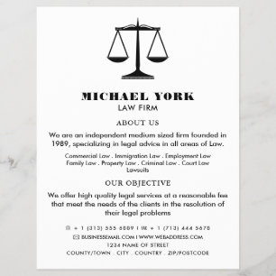 The Scales of Justice, Legal Services Advertising  Flyer