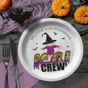 The Scare Crew Welcome Purple ID1002 Paper Plate