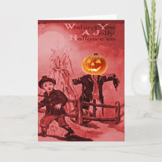The Scarecrow Jack O Lantern Pumpkin Card (Front)