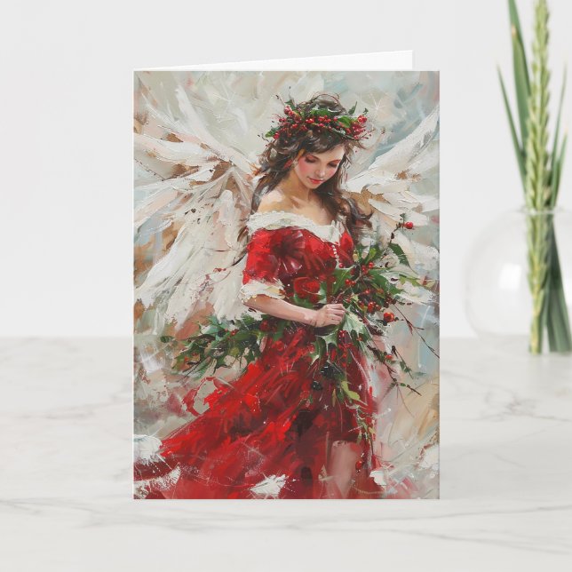 The Scarlet Christmas Angel Card (Front)