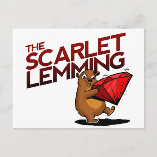 The Scarlet Lemming (with title) postcard