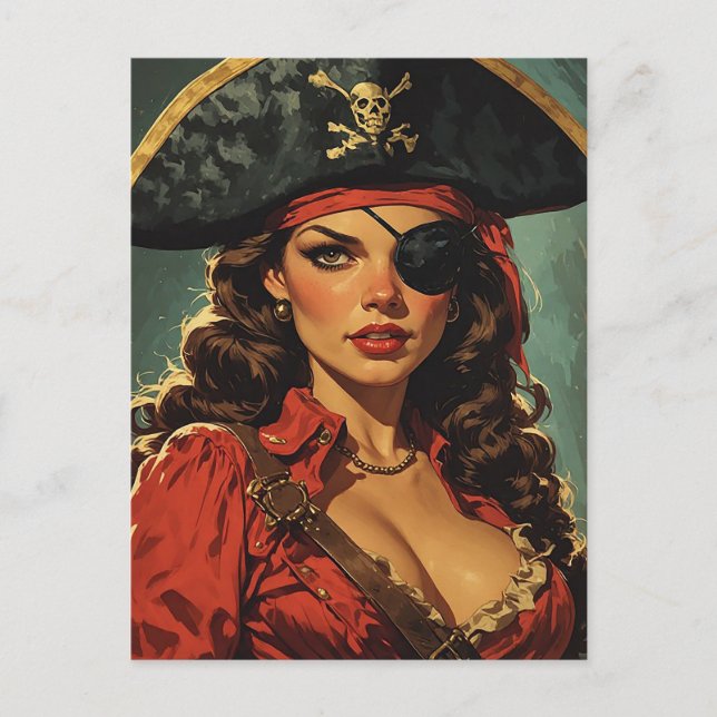 The Scarlet Pirate Temptress Postcard (Front)